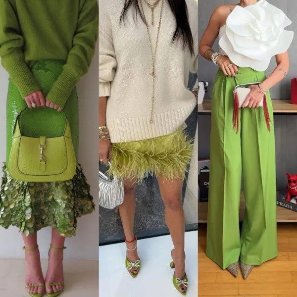 Зеленый в образах, Grün in Outfits Festliche Damen Outfits für Weihnachten & Silvester 2025/26