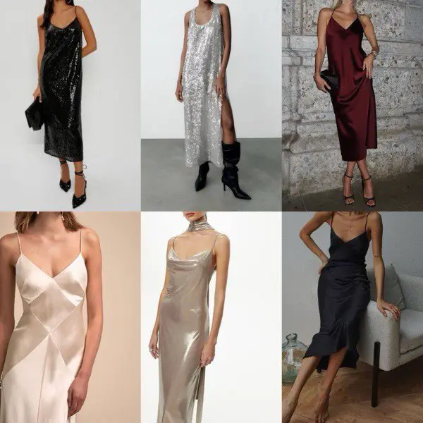 Платье комбинация, Slipdress Was trägt man zu Weihnachten und Silvester zu Hause