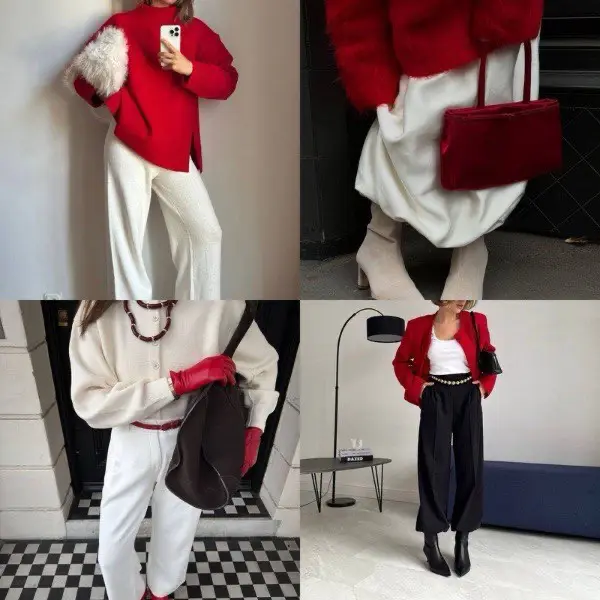 Белый + красный, Weiß + Rot Trendfarbe 2026 - Cloud Dancer