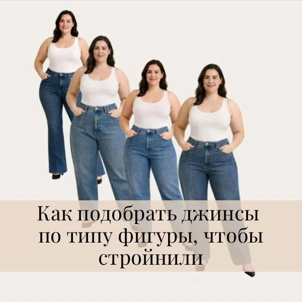 Как выбрать фасон джинс, который реально украшает.
Что стройнит, что добавляет объём, и какие джинсы подчеркнут твои достоинства