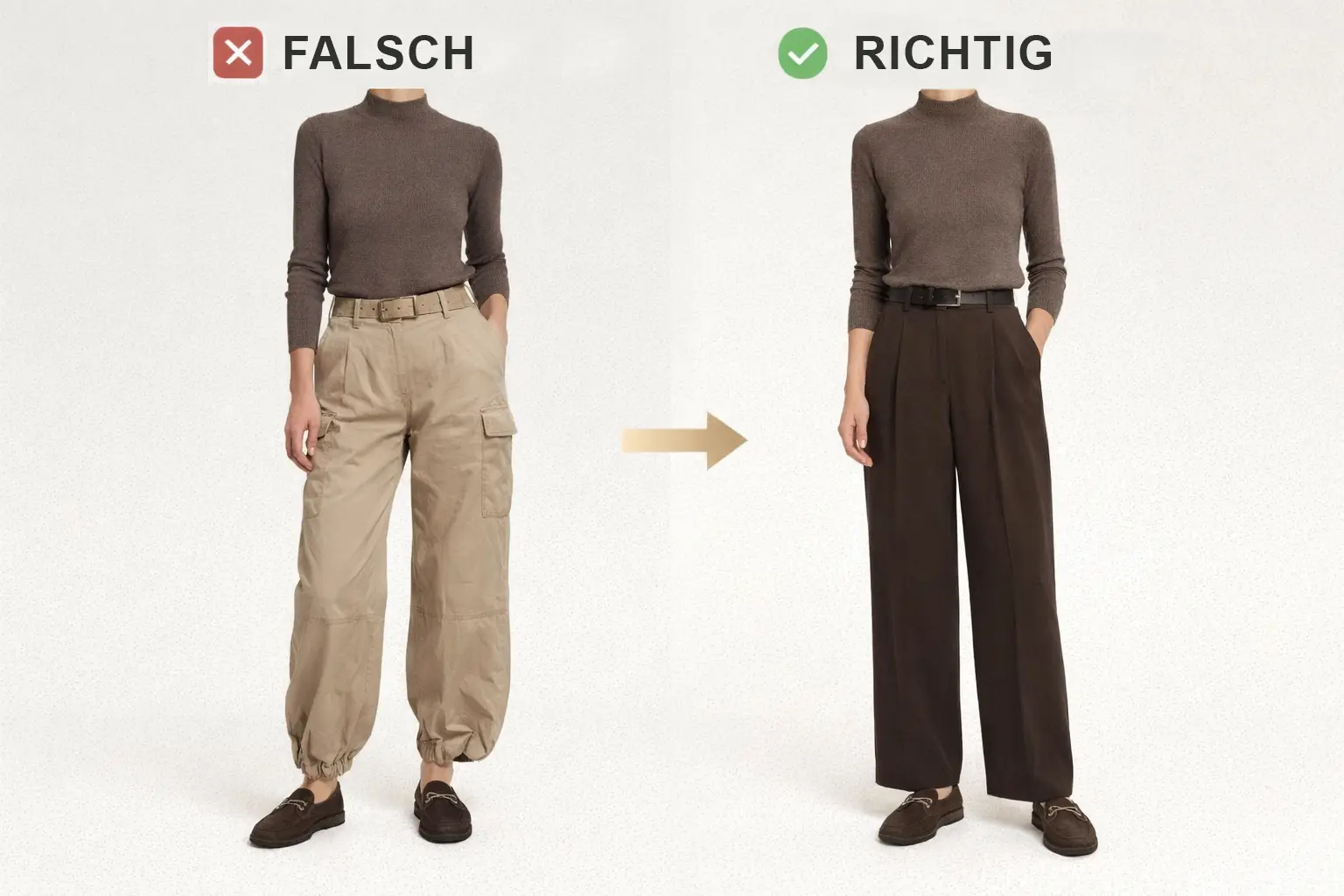 Balance im Outfit 5 stilvolle Tricks, um breite Hüften optisch zu kaschieren