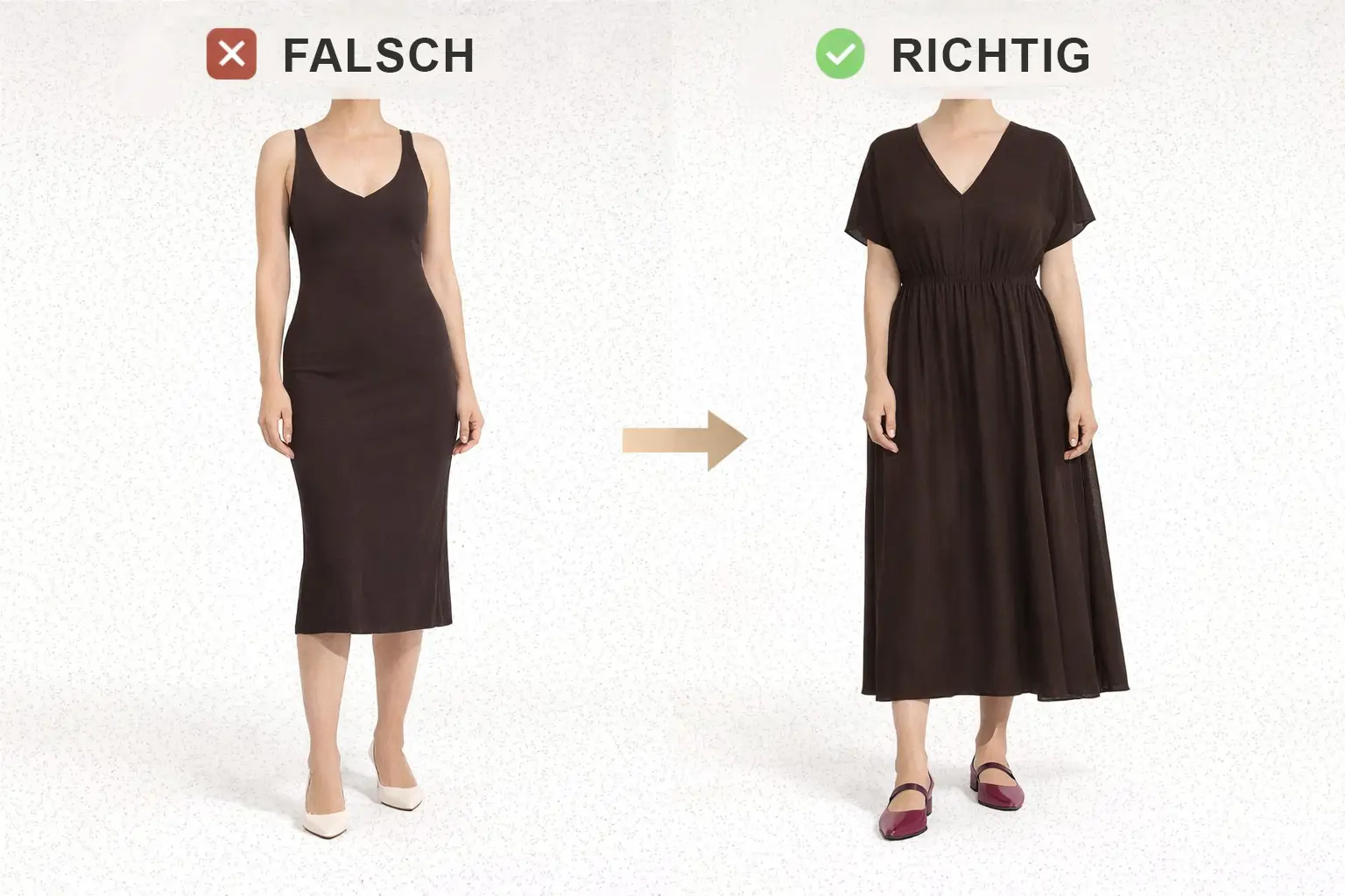 Schnitt der Kleidung 5 stilvolle Tricks, um breite Hüften optisch zu kaschieren