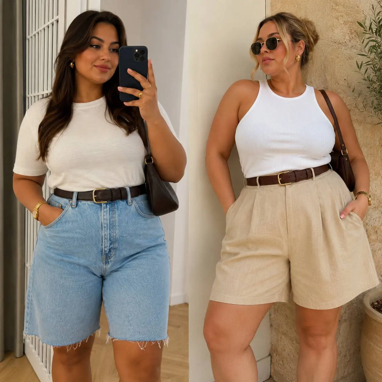 Hohe Taille - Посадка шорт Welche Shorts machen schlank? Styling-Tipps für Plus Size