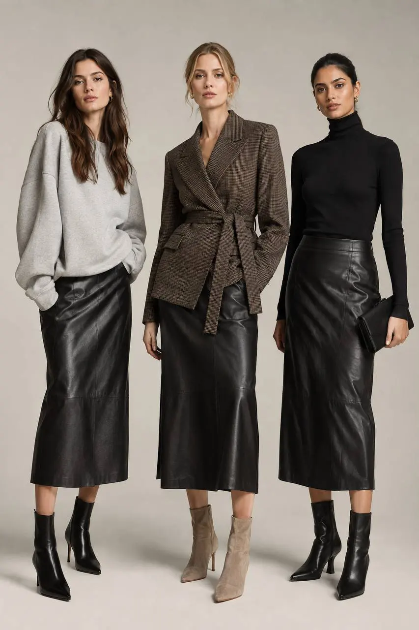 Кожаная юбка, Lederrock Outfit Rock kombinieren im Herbst 2026: Trends, Outfits und Tipps vom Stylisten