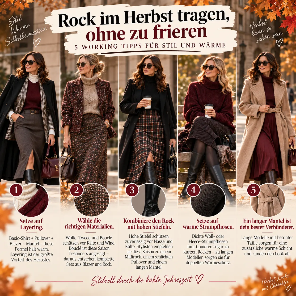 Rock im Herbst tragen, ohne zu frieren Rock kombinieren im Herbst 2026: Trends, Outfits und Tipps vom Stylisten