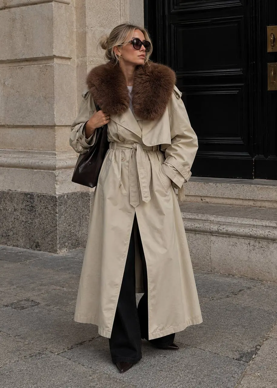 Тренч с меховым воротником, Fellkragen Trend Trenchcoat kombinieren: Die besten Outfits & Styling-Tipps für Herbst 2026